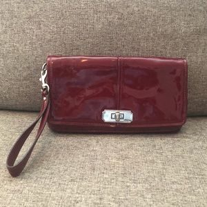 Coach Maroon Leather Clutch